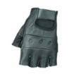 Raider Black Large Leather Fingerless Gloves